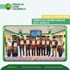 Pembacaan dan Penandatanganan Pakta Integritas Pengadilan Agama Tanjungbalai Tahun 2022