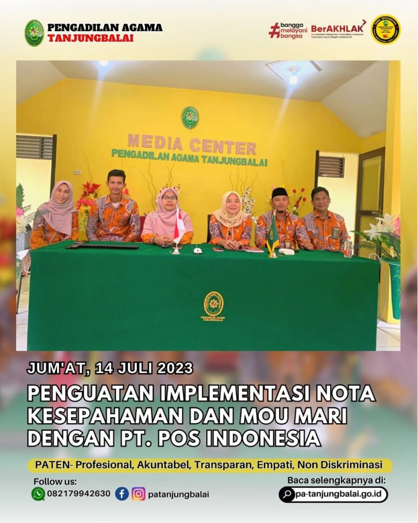 Zoom Meeting Penguatan Implementasi Nota Kesepahaman dan Perjanjian Kerja Sama Mahkamah Agung RI dengan PT. Pos Indonesia (Persero)